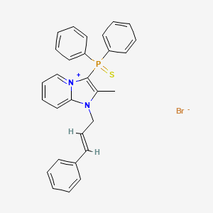 molecular formula C29H26N2PS+ B609497 [2-甲基-1-[(E)-3-苯基丙-2-烯基]咪唑并[1,2-a]吡啶-4-鎓-3-基]-二苯-硫代亚甲基-lambda5-膦;溴化物 CAS No. 1345964-89-7