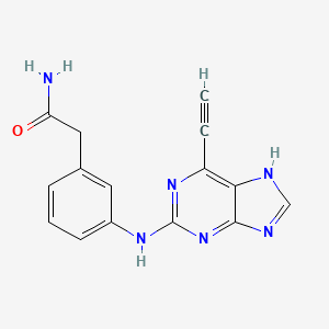 3-[(6-Ethynyl-9H-purin-2-yl)amino]benzeneacetamide