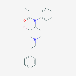 molecular formula C22H27FN2O B609549 N-[3-fluoro-1-(2-phenylethyl)piperidin-4-yl]-N-phenylpropanamide CAS No. 1422952-82-6