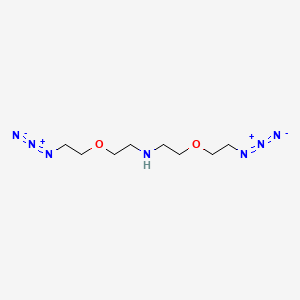 molecular formula C8H17N7O2 B609554 NH-双(PEG1-叠氮基) CAS No. 2100306-81-6