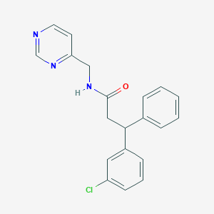 3-(3-chlorophenyl)-3-phenyl-N-(4-pyrimidinylmethyl)propanamide