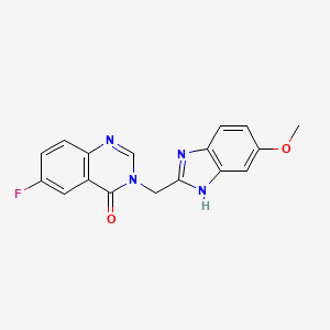 molecular formula C17H13FN4O2 B6095667 6-fluoro-3-[(5-methoxy-1H-benzimidazol-2-yl)methyl]quinazolin-4(3H)-one 