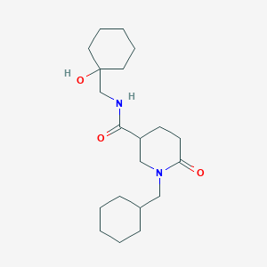 1-(cyclohexylmethyl)-N-[(1-hydroxycyclohexyl)methyl]-6-oxo-3-piperidinecarboxamide