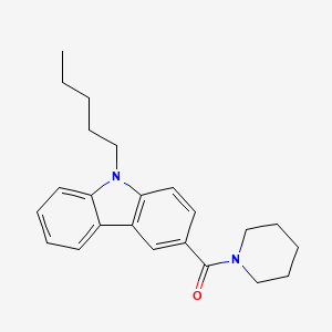 molecular formula C23H28N2O B609606 (9-pentyl-9H-carbazol-3-yl)(piperidin-1-yl)methanone CAS No. 1358039-07-2