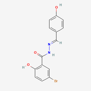 5-bromo-2-hydroxy-N-[(E)-(4-hydroxyphenyl)methylideneamino]benzamide