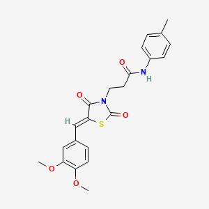 3-[5-(3,4-dimethoxybenzylidene)-2,4-dioxo-1,3-thiazolidin-3-yl]-N-(4-methylphenyl)propanamide