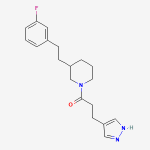 3-[2-(3-fluorophenyl)ethyl]-1-[3-(1H-pyrazol-4-yl)propanoyl]piperidine