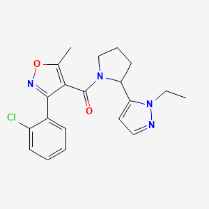 3-(2-chlorophenyl)-4-{[2-(1-ethyl-1H-pyrazol-5-yl)-1-pyrrolidinyl]carbonyl}-5-methylisoxazole