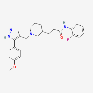 N-(2-fluorophenyl)-3-[1-[[5-(4-methoxyphenyl)-1H-pyrazol-4-yl]methyl]piperidin-3-yl]propanamide