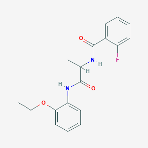 N-{2-[(2-ethoxyphenyl)amino]-1-methyl-2-oxoethyl}-2-fluorobenzamide