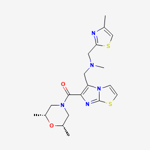 1-(6-{[(2R*,6S*)-2,6-dimethyl-4-morpholinyl]carbonyl}imidazo[2,1-b][1,3]thiazol-5-yl)-N-methyl-N-[(4-methyl-1,3-thiazol-2-yl)methyl]methanamine