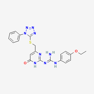 1-(4-ethoxyphenyl)-3-(6-oxo-4-{[(1-phenyl-1H-tetrazol-5-yl)sulfanyl]methyl}-1,6-dihydropyrimidin-2-yl)guanidine