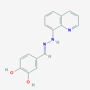 4-[(E)-(quinolin-8-ylhydrazinylidene)methyl]benzene-1,2-diol