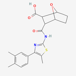 3-{[4-(3,4-Dimethylphenyl)-5-methyl-1,3-thiazol-2-yl]carbamoyl}-7-oxabicyclo[2.2.1]heptane-2-carboxylic acid