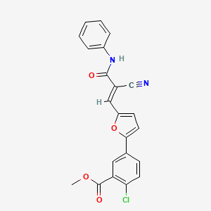 methyl 5-[5-[(E)-3-anilino-2-cyano-3-oxoprop-1-enyl]furan-2-yl]-2-chlorobenzoate