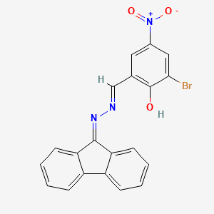 2-Bromo-6-[(E)-[2-(9H-fluoren-9-ylidene)hydrazin-1-ylidene]methyl]-4-nitrophenol