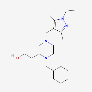 2-{1-(cyclohexylmethyl)-4-[(1-ethyl-3,5-dimethyl-1H-pyrazol-4-yl)methyl]-2-piperazinyl}ethanol