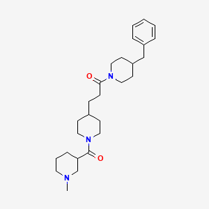 molecular formula C27H41N3O2 B6096420 3-({4-[3-(4-benzyl-1-piperidinyl)-3-oxopropyl]-1-piperidinyl}carbonyl)-1-methylpiperidine 