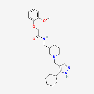 N-({1-[(3-cyclohexyl-1H-pyrazol-4-yl)methyl]-3-piperidinyl}methyl)-2-(2-methoxyphenoxy)acetamide