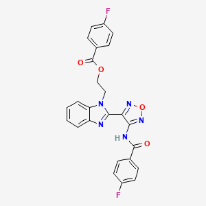 2-{2-[4-(4-FLUOROBENZAMIDO)-1,2,5-OXADIAZOL-3-YL]-1H-1,3-BENZODIAZOL-1-YL}ETHYL 4-FLUOROBENZOATE