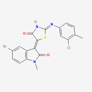 5-bromo-3-{2-[(3-chloro-4-methylphenyl)imino]-4-oxo-1,3-thiazolidin-5-ylidene}-1-methyl-1,3-dihydro-2H-indol-2-one