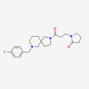 molecular formula C22H30FN3O2 B6096484 1-{3-[7-(4-fluorobenzyl)-2,7-diazaspiro[4.5]dec-2-yl]-3-oxopropyl}-2-pyrrolidinone 