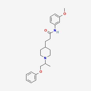 molecular formula C24H32N2O3 B6096499 N-(3-methoxyphenyl)-3-[1-(1-phenoxypropan-2-yl)piperidin-4-yl]propanamide 