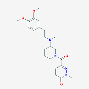 molecular formula C22H30N4O4 B6096510 6-[3-[2-(3,4-Dimethoxyphenyl)ethyl-methylamino]piperidine-1-carbonyl]-2-methylpyridazin-3-one 