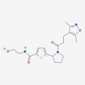 5-{1-[3-(3,5-dimethyl-4-isoxazolyl)propanoyl]-2-pyrrolidinyl}-N-(2-hydroxyethyl)-2-thiophenecarboxamide