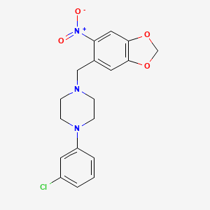 1-(3-chlorophenyl)-4-[(6-nitro-1,3-benzodioxol-5-yl)methyl]piperazine