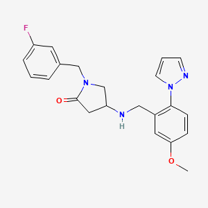 1-(3-fluorobenzyl)-4-{[5-methoxy-2-(1H-pyrazol-1-yl)benzyl]amino}-2-pyrrolidinone