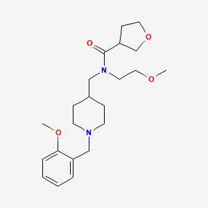 molecular formula C22H34N2O4 B6096930 N-(2-methoxyethyl)-N-[[1-[(2-methoxyphenyl)methyl]piperidin-4-yl]methyl]oxolane-3-carboxamide 