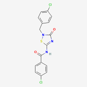 molecular formula C16H11Cl2N3O2S B609697 4-氯-N-(2-(4-氯苄基)-3-氧代-2,3-二氢-1,2,4-噻二唑-5-基)苯甲酰胺 CAS No. 1261289-04-6