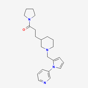 molecular formula C22H30N4O B6097064 3-[1-[(1-Pyridin-3-ylpyrrol-2-yl)methyl]piperidin-3-yl]-1-pyrrolidin-1-ylpropan-1-one 