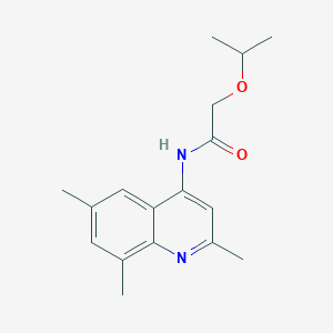 molecular formula C17H22N2O2 B6097077 2-isopropoxy-N-(2,6,8-trimethyl-4-quinolinyl)acetamide 