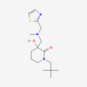 molecular formula C16H27N3O2S B6097083 1-(2,2-dimethylpropyl)-3-hydroxy-3-{[methyl(1,3-thiazol-2-ylmethyl)amino]methyl}-2-piperidinone 