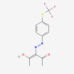 molecular formula C12H11F3N2O2S B6097085 2,3,4-pentanetrione 3-({4-[(trifluoromethyl)thio]phenyl}hydrazone) 