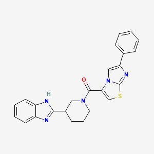 molecular formula C24H21N5OS B6097166 2-{1-[(6-phenylimidazo[2,1-b][1,3]thiazol-3-yl)carbonyl]-3-piperidinyl}-1H-benzimidazole 