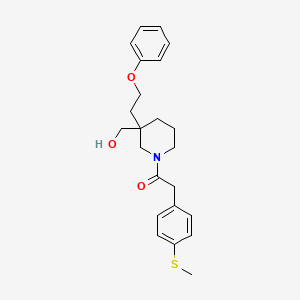 molecular formula C23H29NO3S B6097197 [1-{[4-(methylthio)phenyl]acetyl}-3-(2-phenoxyethyl)-3-piperidinyl]methanol 