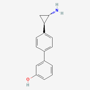 molecular formula C15H15NO B609721 4'-((1R,2S)-2-aminocyclopropyl)-[1,1'-biphenyl]-3-ol CAS No. 1357302-64-7