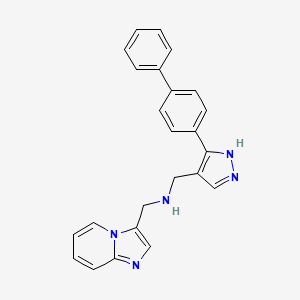 1-[3-(4-biphenylyl)-1H-pyrazol-4-yl]-N-(imidazo[1,2-a]pyridin-3-ylmethyl)methanamine