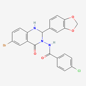 N-[2-(1,3-benzodioxol-5-yl)-6-bromo-4-oxo-1,4-dihydro-3(2H)-quinazolinyl]-4-chlorobenzamide