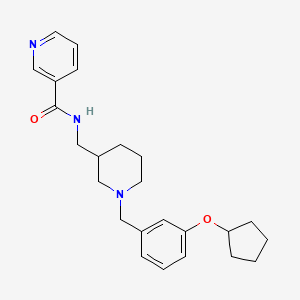 molecular formula C24H31N3O2 B6097275 N-({1-[3-(cyclopentyloxy)benzyl]-3-piperidinyl}methyl)nicotinamide 