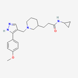 N-cyclopropyl-3-(1-{[3-(4-methoxyphenyl)-1H-pyrazol-4-yl]methyl}-3-piperidinyl)propanamide