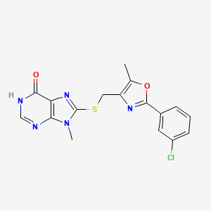 8-({[2-(3-CHLOROPHENYL)-5-METHYL-1,3-OXAZOL-4-YL]METHYL}SULFANYL)-9-METHYL-6,9-DIHYDRO-1H-PURIN-6-ONE