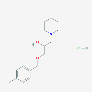 molecular formula C17H28ClNO2 B6097383 1-[(4-Methylphenyl)methoxy]-3-(4-methylpiperidin-1-yl)propan-2-ol;hydrochloride 