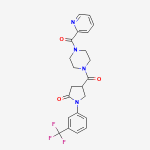 4-{[4-(2-pyridinylcarbonyl)-1-piperazinyl]carbonyl}-1-[3-(trifluoromethyl)phenyl]-2-pyrrolidinone