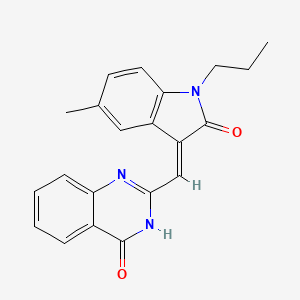 2-[(5-methyl-2-oxo-1-propyl-1,2-dihydro-3H-indol-3-ylidene)methyl]-4(3H)-quinazolinone