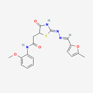 2-(4-hydroxy-2-{[(5-methyl-2-furyl)methylene]hydrazono}-2,5-dihydro-1,3-thiazol-5-yl)-N-(2-methoxyphenyl)acetamide