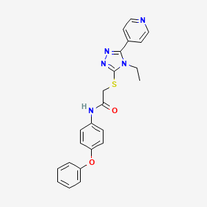 molecular formula C23H21N5O2S B6097557 2-{[4-ethyl-5-(pyridin-4-yl)-4H-1,2,4-triazol-3-yl]sulfanyl}-N-(4-phenoxyphenyl)acetamide CAS No. 587005-82-1